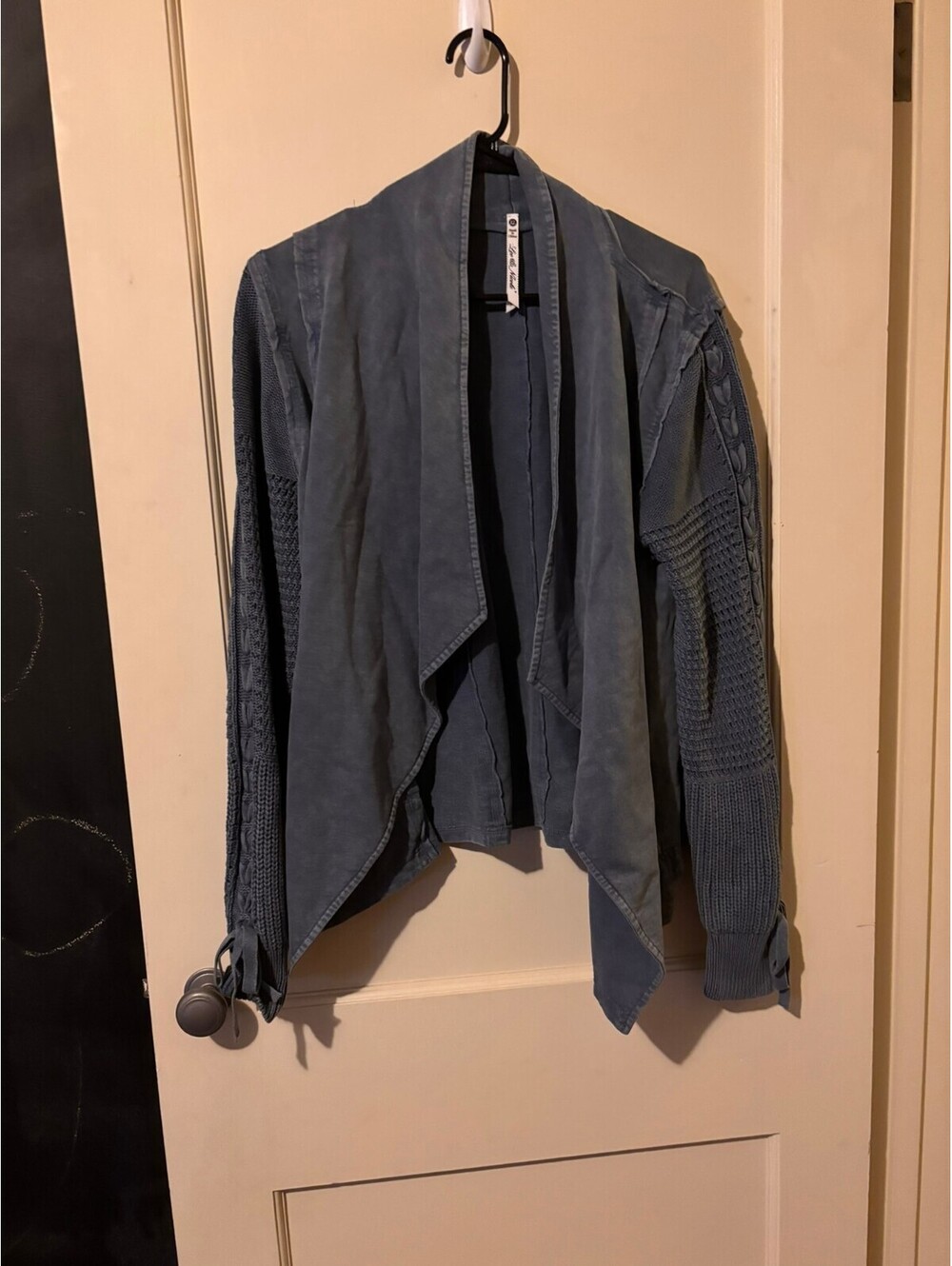 Leo & Nicole Blue open front draped cardigan XL